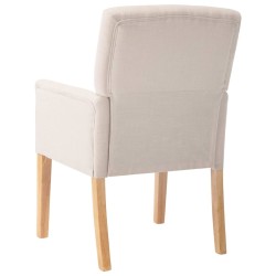 vidaXL Sedie da Pranzo con Braccioli 2 pz Beige in Tessuto