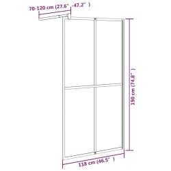 vidaXL Cabina Doccia 118x190 cm con Vetro Temperato Scuro