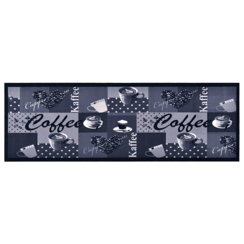 vidaXL Tappetino da Cucina Lavabile Caffè Blu 60x180 cm