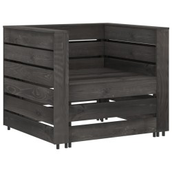 vidaXL Set Divani da Giardino su Pallet 2 pz in Pino Impregnato Grigio