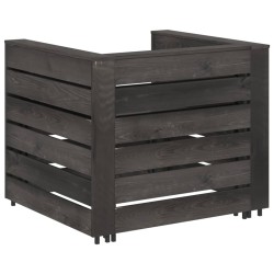 vidaXL Set Divani da Giardino su Pallet 2 pz in Pino Impregnato Grigio