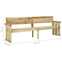 Panchina da Giardino 233 cm in Legno di Pino Impregnato