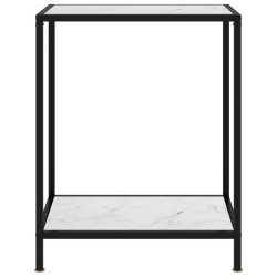 vidaXL Tavolo Consolle Bianco 60x35x75 cm in Vetro Temperato