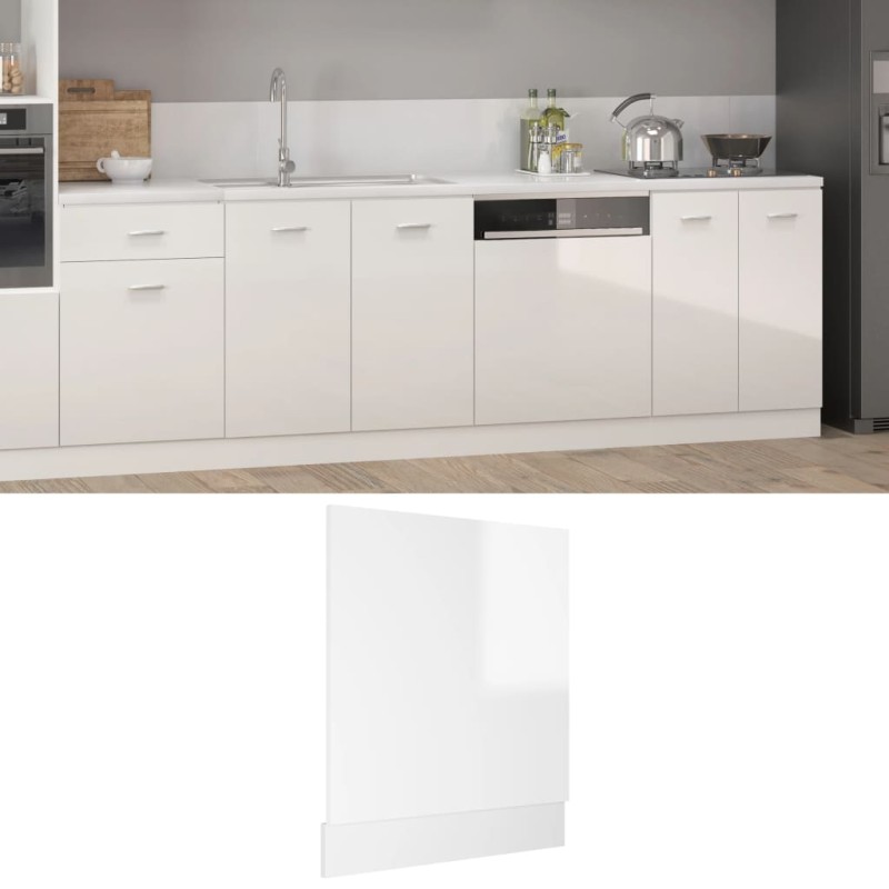 Pannello Lavastoviglie Bianco Lucido 59,5x3x67 cm Truciolato