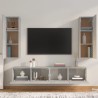 vidaXL Set di Mobili Porta TV 4 pz Grigio Cemento in Legno ingegnerizzato