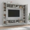 vidaXL Set Mobili Porta TV 8pz Grigio Cemento in Legno ingegnerizzato