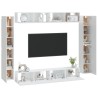 vidaXL Set Mobili Porta TV 8pz Bianco in Legno ingegnerizzato