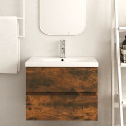 vidaXL Mobile Lavabo Rovere Fumo 60x38,5x45 cm in Legno Ingegnerizzato