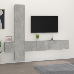 vidaXL Set di Mobili Porta TV 5 pz Grigio Cemento in Legno ingegnerizzato