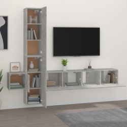 vidaXL Set di Mobili Porta TV 5 pz Grigio Cemento in Legno ingegnerizzato