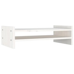 vidaXL Supporto per Monitor Bianco 50x27x15 cm Legno Massello di Pino