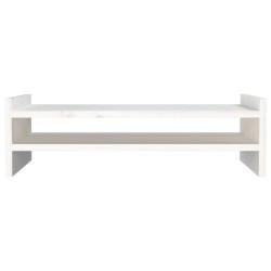 vidaXL Supporto per Monitor Bianco 50x27x15 cm Legno Massello di Pino