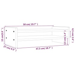 vidaXL Supporto per Monitor Bianco 50x27x15 cm Legno Massello di Pino