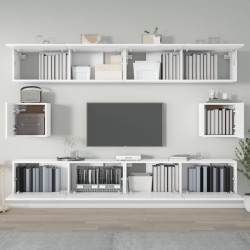 vidaXL Set di Mobili Porta TV 6 pz Bianco in Legno ingegnerizzato