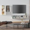 vidaXL Set di Mobili Porta TV 4 pz Grigio Cemento in Legno ingegnerizzato