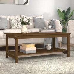 vidaXL Tavolino da Salotto Miele 110x55x45 cm Legno Massello di Pino