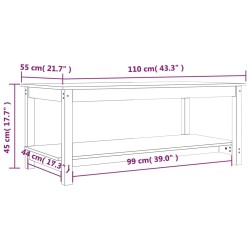 vidaXL Tavolino da Salotto Miele 110x55x45 cm Legno Massello di Pino