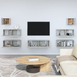 vidaXL Set di Mobili Porta TV 7 pz Grigio Cemento in Legno ingegnerizzato