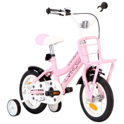 Bici per Bambini con Trasportino Frontale 12'' Bianca e Rosa