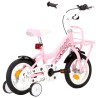 Bici per Bambini con Trasportino Frontale 12'' Bianca e Rosa