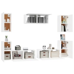 vidaXL Set di Mobili Porta TV 7 pz Bianco in Legno ingegnerizzato