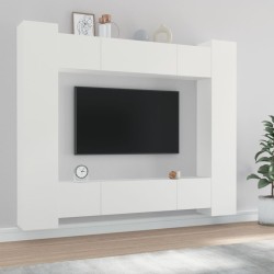 vidaXL Set Mobili Porta TV 8pz Bianco in Legno ingegnerizzato