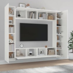 vidaXL Set Mobili Porta TV 8pz Bianco in Legno ingegnerizzato