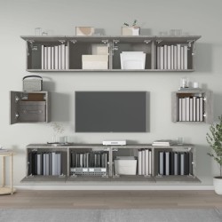 vidaXL Set di Mobili Porta TV 6 pz Grigio Cemento in Legno ingegnerizzato