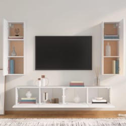 vidaXL Set di Mobili Porta TV 4 pz Bianco in Legno ingegnerizzato