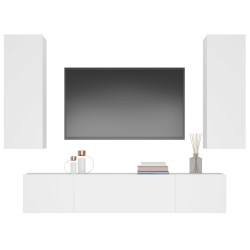 vidaXL Set di Mobili Porta TV 4 pz Bianco in Legno ingegnerizzato