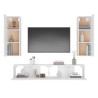 vidaXL Set di Mobili Porta TV 4 pz Bianco in Legno ingegnerizzato