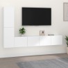 vidaXL Set di Mobili Porta TV 4 pz Bianco in Legno ingegnerizzato