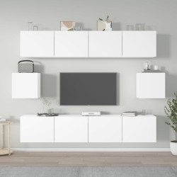 vidaXL Set di Mobili Porta TV 6 pz Bianco in Legno ingegnerizzato