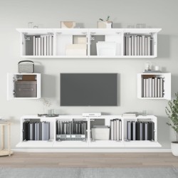 vidaXL Set di Mobili Porta TV 6 pz Bianco in Legno ingegnerizzato