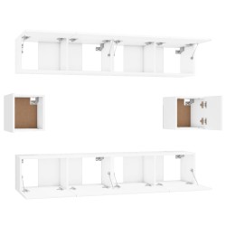 vidaXL Set di Mobili Porta TV 6 pz Bianco in Legno ingegnerizzato