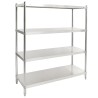 Scaffale da Cucina a 4 Livelli 150x48x155 cm in Acciaio Inox