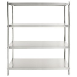 Scaffale da Cucina a 4 Livelli 150x48x155 cm in Acciaio Inox