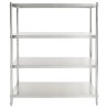 Scaffale da Cucina a 4 Livelli 150x48x155 cm in Acciaio Inox