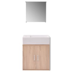 Mobili da Bagno e Lavandino Set 3 pz Beige