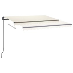 vidaXL Tenda da Sole Retrattile Manuale con LED 3,5x2,5 m Crema