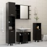 vidaXL Set Mobili da Bagno 3 pz Nero in Truciolato