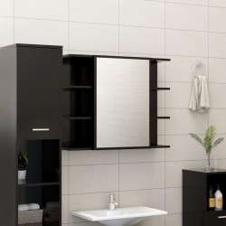 vidaXL Set Mobili da Bagno 3 pz Nero in Truciolato