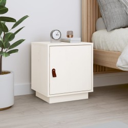 vidaXL Comodino Bianco 40x34x45 cm in Legno Massello di Pino