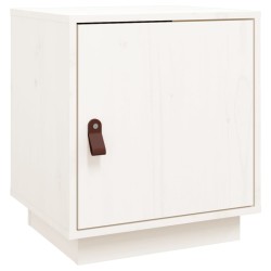 vidaXL Comodino Bianco 40x34x45 cm in Legno Massello di Pino