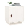 vidaXL Comodino Bianco 40x34x45 cm in Legno Massello di Pino