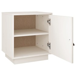 vidaXL Comodino Bianco 40x34x45 cm in Legno Massello di Pino