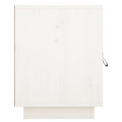 vidaXL Comodino Bianco 40x34x45 cm in Legno Massello di Pino