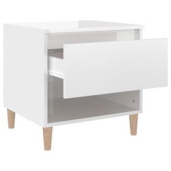 vidaXL Comodini 2 pz Bianco Lucido 50x46x50 cm in Legno ingegnerizzato