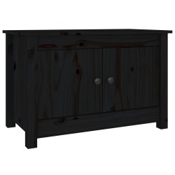 vidaXL Scarpiera Nera 70x38x45,5 cm in Legno Massello di Pino