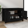 vidaXL Scarpiera Nera 70x38x45,5 cm in Legno Massello di Pino